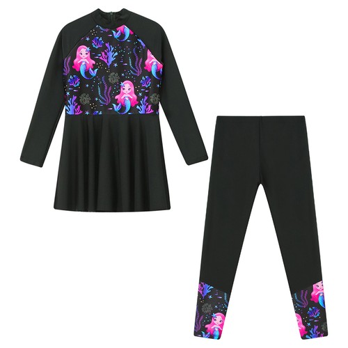 Kids Girls Swimsuit Sports Bathing Suit Underwear Swimwear Rash Guard Wetsuit - Picture 14 of 63