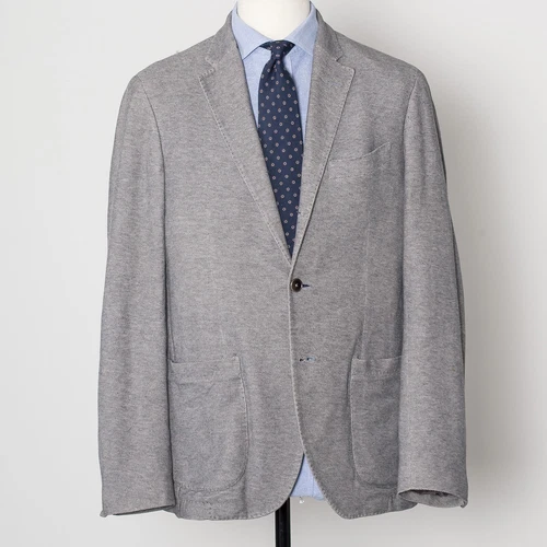 ALTEA Sport Coat Gray Melange Cotton Patch Pocket Blazer EU52 US42