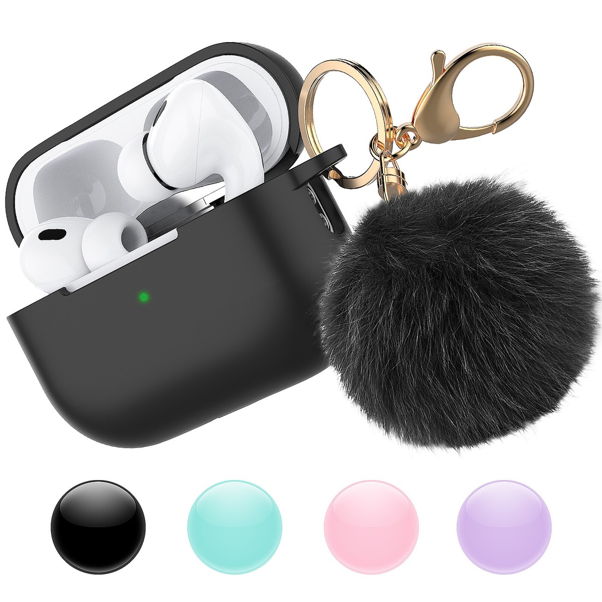 For AirPods Pro 2nd Generation Silicone Case Protector Shockproof KeyChain  Cover