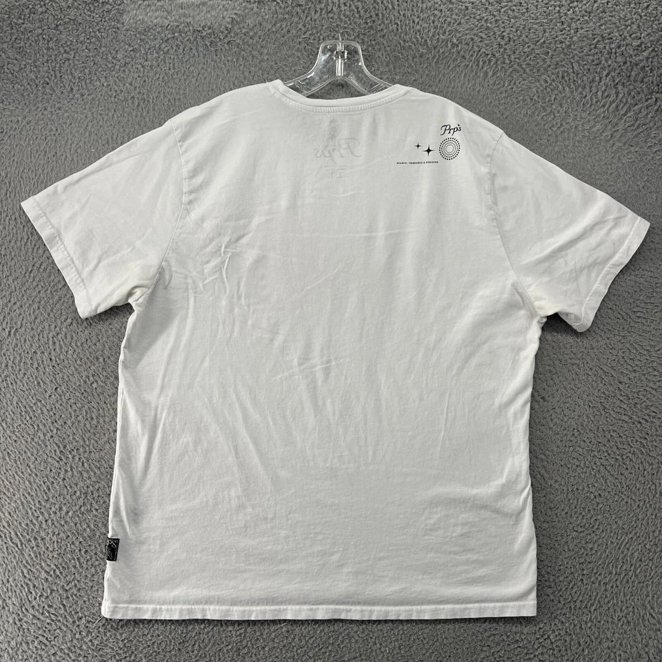 PRPS Shirt Mens 2XL XXL White Cotton Streetwear Casual Short Sleeve Tee * - Image 2 of 4