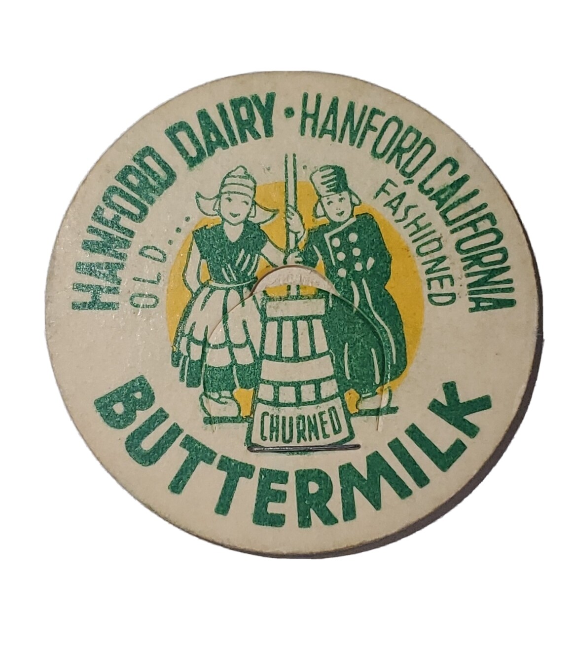 Hanford, CA Vintage Milk Bottle Cap Hanford Dairy eBay