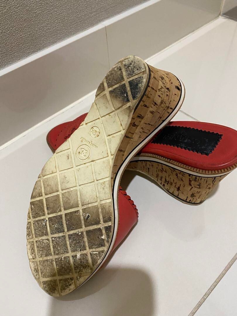Chanel Coco Mark Patent Leather Pumps Ladies' Red US 6 From