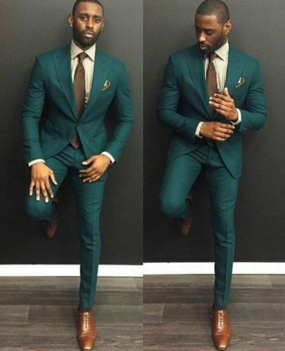 Emerald Green Suits for Men Slim Fit 2 Piece Suit Formal 