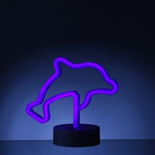 LED NEON Schild DELFIN Neonlicht Neon Dekolampe Leuchtfigur Batterie USB 19cm