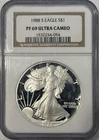 1988-S $1 Proof American Silver Eagle NGC PF69 Ultra Cameo