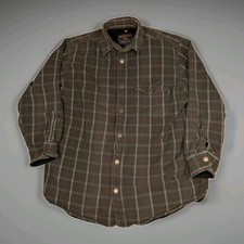 VTG Woolrich Shirt Shacket Lined Large Plaid Button Snap Green