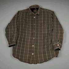 VTG Woolrich Shirt Shacket Lined Large Plaid Button Snap Green 