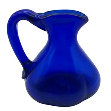 Vintage Hand Blown Studio Art Glass Cobalt Bl...