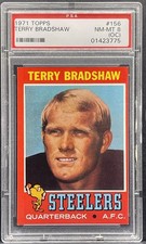 1971 Topps Football #156 - Terry Bradshaw Rookie Card HOF RC - PSA 8 (OC) NM-MT. rookie card picture