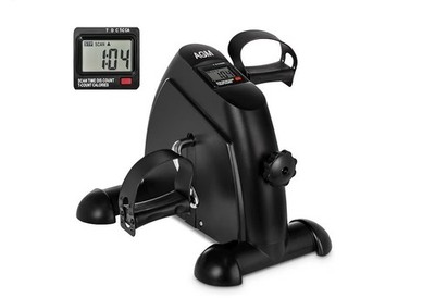 AGM Mini Exercise Bike Under Desk Pedal Exerciser Arm Leg Peddler LCD Display