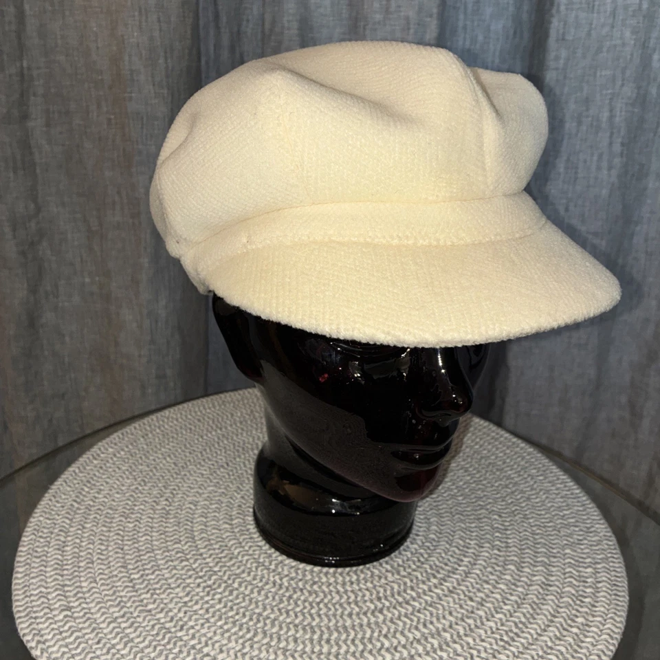 Burberry Wool Newsboy Bakerboy Style Cap cream color Women's Size M   NEW! - Image 2 of 4