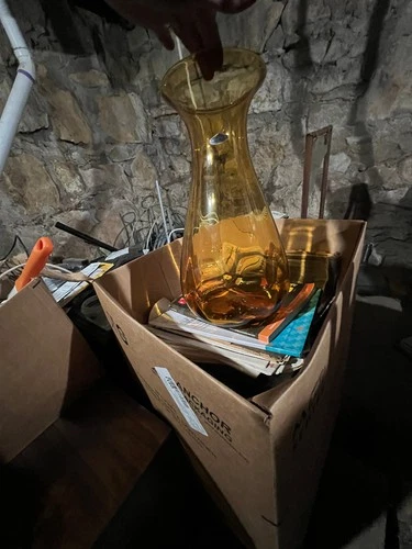 Blenko handcrafted 18 inch Amber Glass Vase