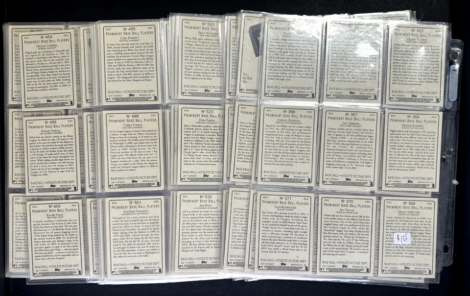 LOT of (234) 2006 Topps Turkey Red RED Baseball Cards w/ Ichiro Rivera Jeter HOF - Image 2 of 2