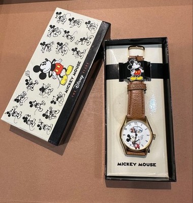 Disney Time Works Mickey Mouse Analog Armbanduhr Neu unbenutzt Vintage