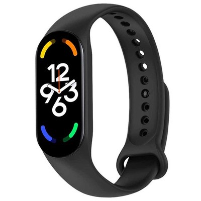Silikonband Wasserdicht Ersatzsilikonband Kompatibel mit Mi Band 7 6 5 Schwarz
