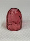 Fenton Cranberry Art Glass Fairy Lamp Shade/ Dome Fern Pattern