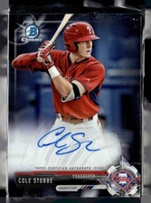 2017 BOWMAN CHROME AUTO COLE STOBBE PHILLIES