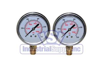 #ad #ad Liquid Filled Pressure Gauge 0 To 1500 PSI 2 quot; 1 4quot; NPT Single Scale 2PK $6.98