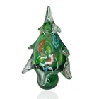 Vintage MCM Italian Murano Millefiori Handblown Glass Christmas Tree 7”