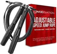 WOD Nation Aluminum Handle High Speed Adjustable Jump Rope for Women and Men ...