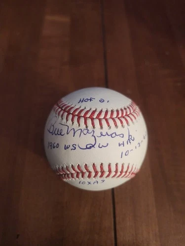 Bill Mazeroski Signed PSA Baseball W/ 4 Inscriptions