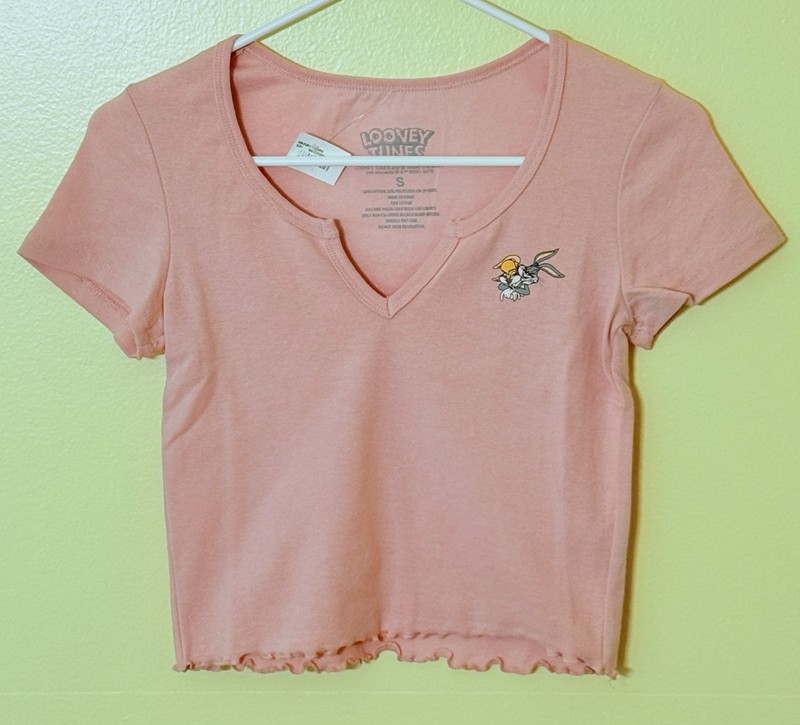 LOONEY TUNES Women's Junior Crop Top, ORANGE Size S NEW With Tag!!!!