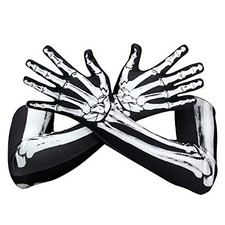 Skeleton Gloves for Men Women, Full Finger Bone Arm Length Gloves for Long