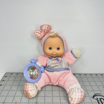 Fisher Price Brilliant Basics Babys First Doll Rattle 10 Inch Soft Huggable 2002