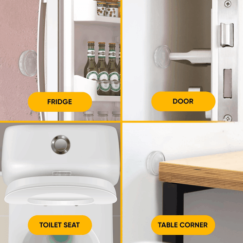 Protectores de pared 4 piezas de perilla de goma transparente autoadhesiva protector parachoques de puerta - Imagen 7 de 8