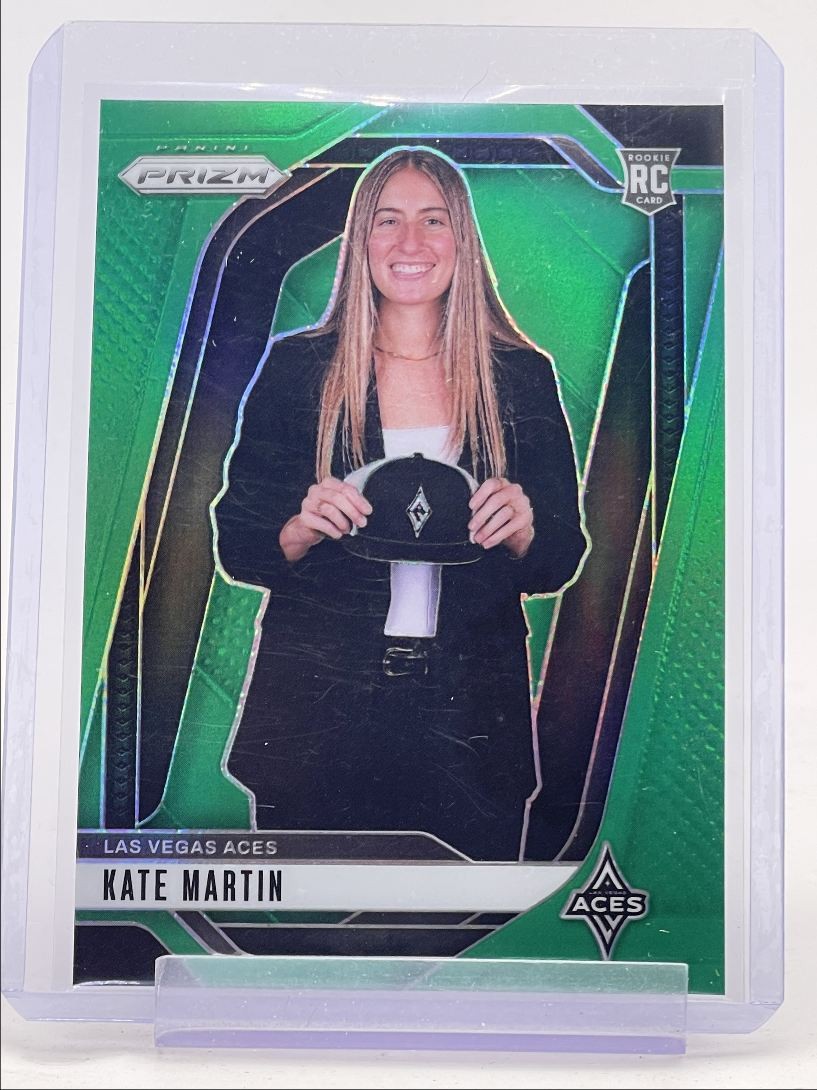 KATE MARTIN 2024-25 PRIZM WNBA ROOKIE GREEN VARIATION ACES #148 A RC Q3704