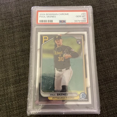 2024 Bowman Chrome Paul Skenes #31 Rookie Card Pittsburgh Pirates PSA 10 GEM MT!