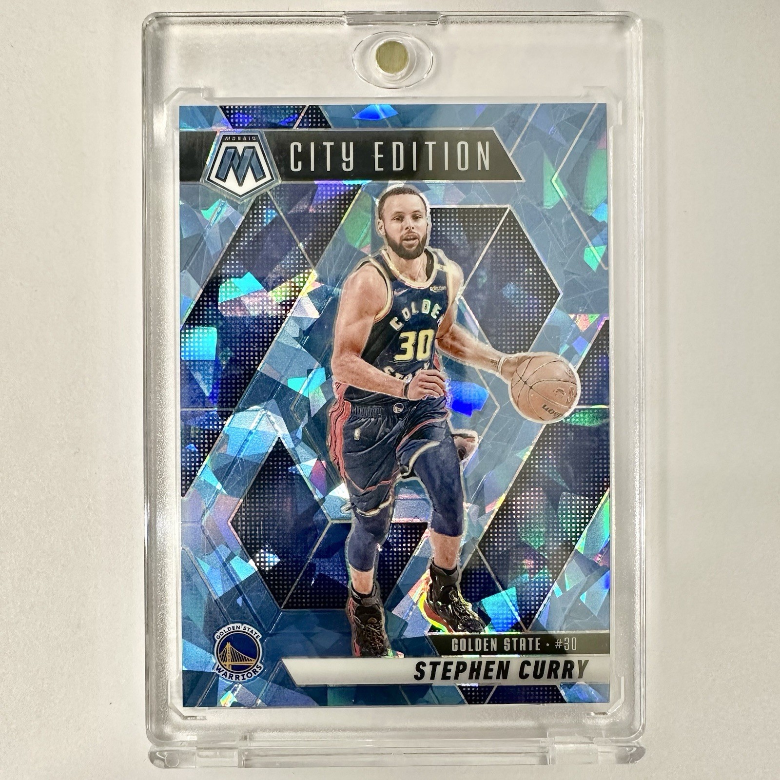 2023-24 Panini Mosaic - City Edition Stephen Curry #276 Ice Mosaic Prizm 50/125