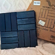 Victory Rel Peel-and-Stick Wood-Look Backsplash Tile 12x12 Black 10pk