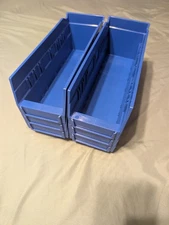 4" W x 11 1/2" D x 4" H Blue Storage Bins for Storage/Organization Pack of 6
