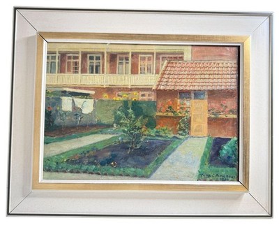 Felix d Ancona Plein Air Style Outdoor Residential Scene Oil Painting 1930