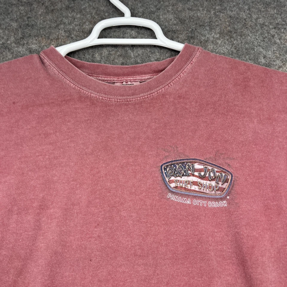 Camisa Ron Jon Surf Shop Para Hombre Grande Roja Colores Cómodos Bandera de EE. UU. Ciudad de Panamá Playa Foto 2 de 4