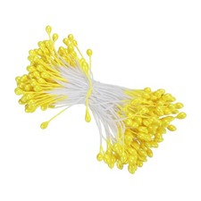 150Pcs 3mm Double Heads Flower Stamen Artificial Flower Stamen Pistil Yellow