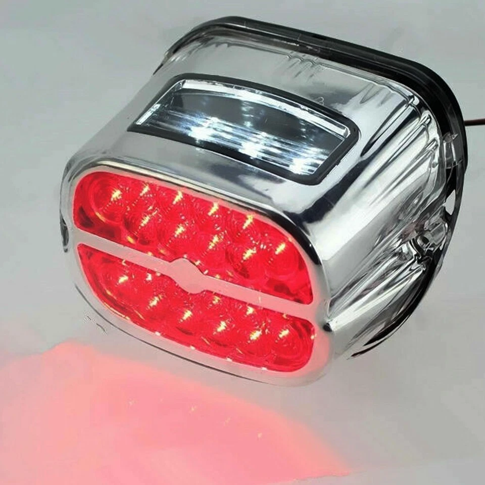 Luz trasera LED cromada indicador freno para Harley Touring Road King Electra Glide Foto 4 de 4
