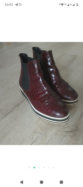 Women Dune London Boots Burgundy Leather 39.5