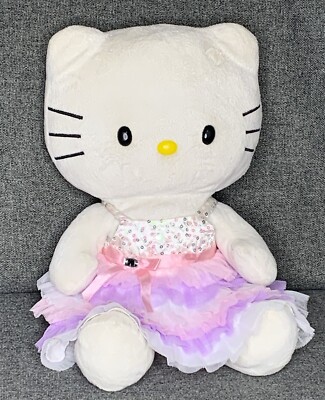 Hello Kitty Sanrio BAB Build A Bear 18'' Plush Toy Doll w/ Dress No Bow