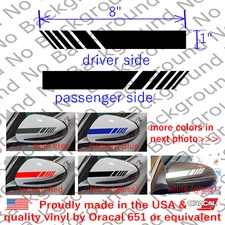2 xpieces Universal Racing Stripes Vinyl Decal Car Side Rear View Mirror  RC142