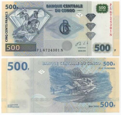Democratic Republic of Congo 500 Francs 2020 (2021) UNC (Giesecke & Devrient) - Imagen 1 de 1
