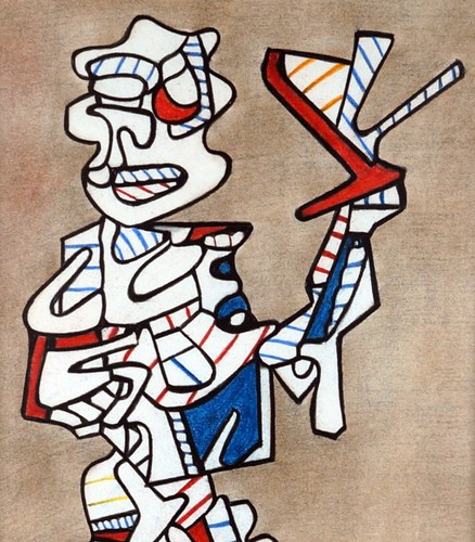 JEAN DUBUFFET / Awesome MIXED MEDIA DRAWING on PAPER SIGNED / Framed. 54 - Picture 4 of 13