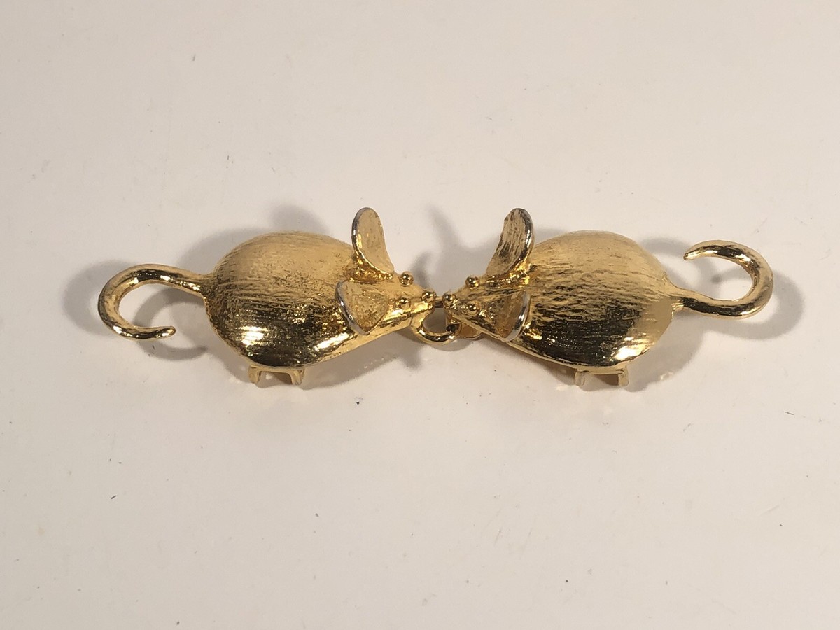 Vintage MIMI di N 1974 Gold Tone Mouse Belt Buckle 70 display picture 1