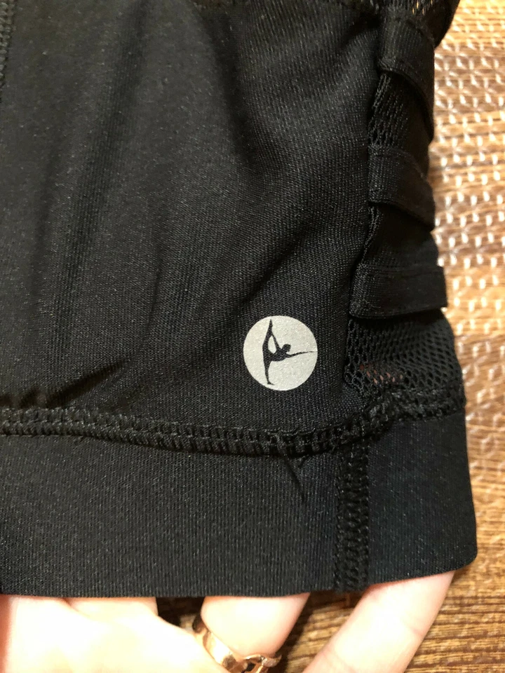 Top corto 90’Degree by Reflex para mujer negro elástico Active Wear talla XS Foto 3 de 4