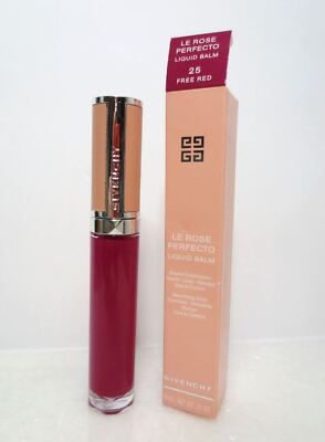 GIVENCHY LE ROSE PERFECTO LIQUID BALM #25 FREE RED 0.21 OZ BOXED