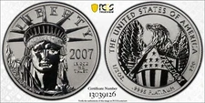 2007-W 1/2 Ozt Platinum Eagle • Reverse Proof • PCGS PR70 • 10th Anniversary