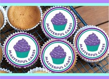 PERSONALISED  4CM UN-CUT & CUT WAFER OR ICING CUPCAKE TOPPERS VARIOUS AMOUNT 
