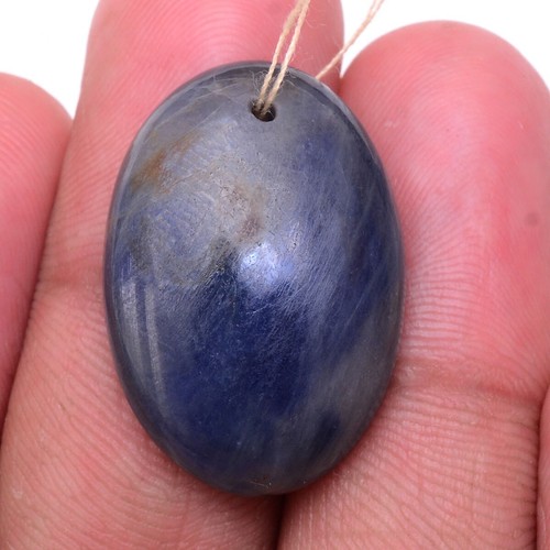41.80 Cts Natural Sapphire Drilled Oval Cabochon 27mm*19mm Untreated Gemstone - Picture 4 of 8