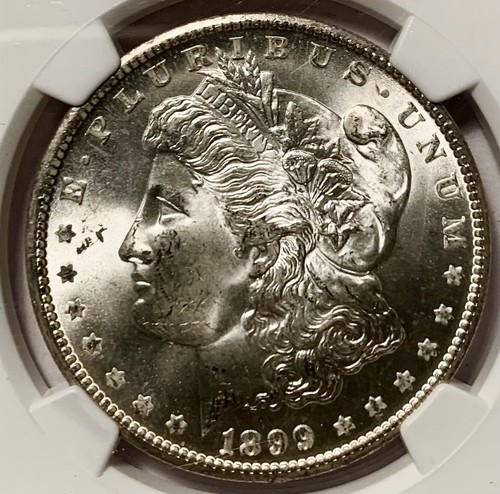 1899 O Morgan Silver Dollar Blast White Fantastic Surfaces NGC MS65